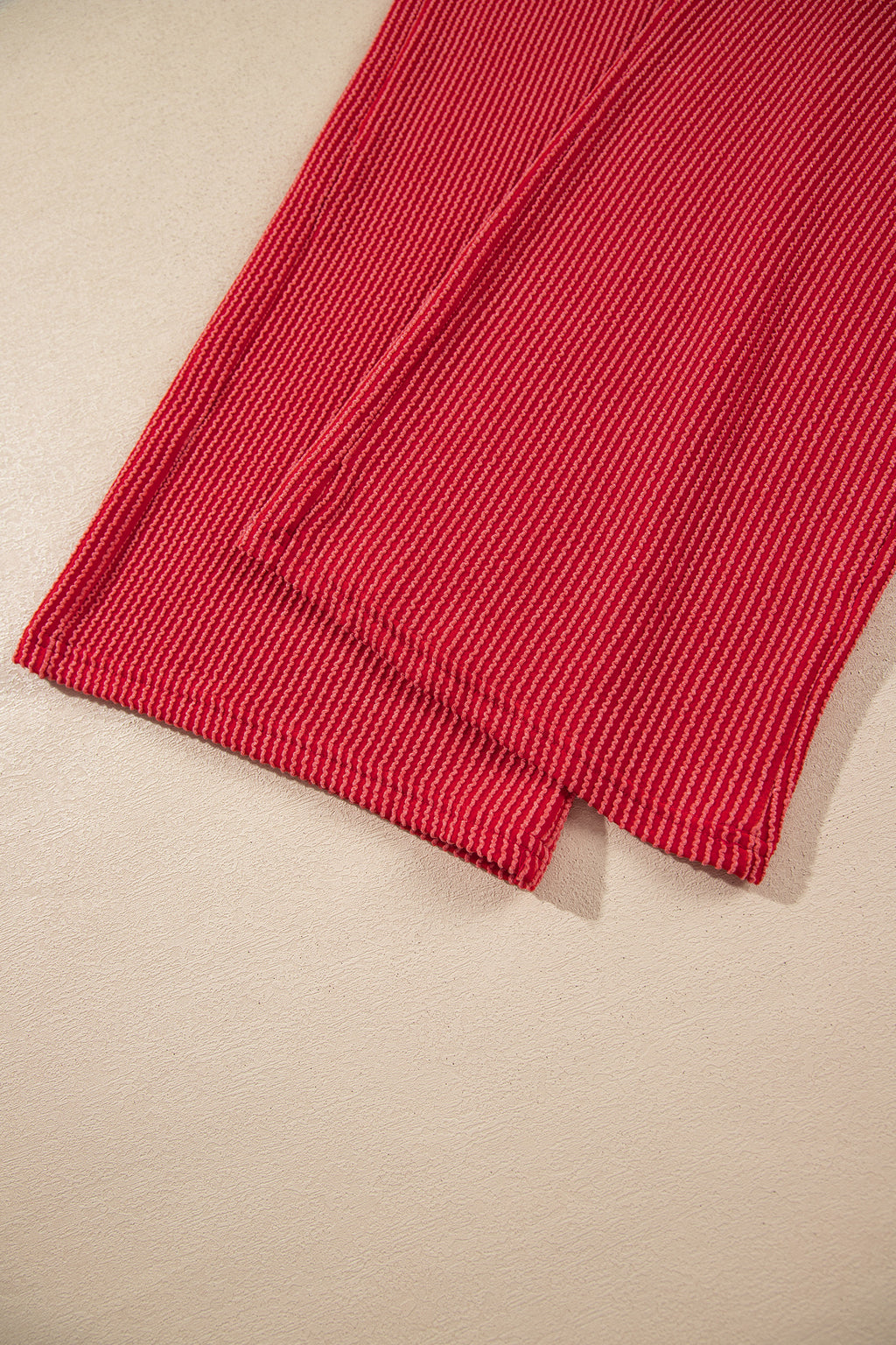 Fiery Red JOLLY Corded Long Sleeve Top and Pockets Pants Set