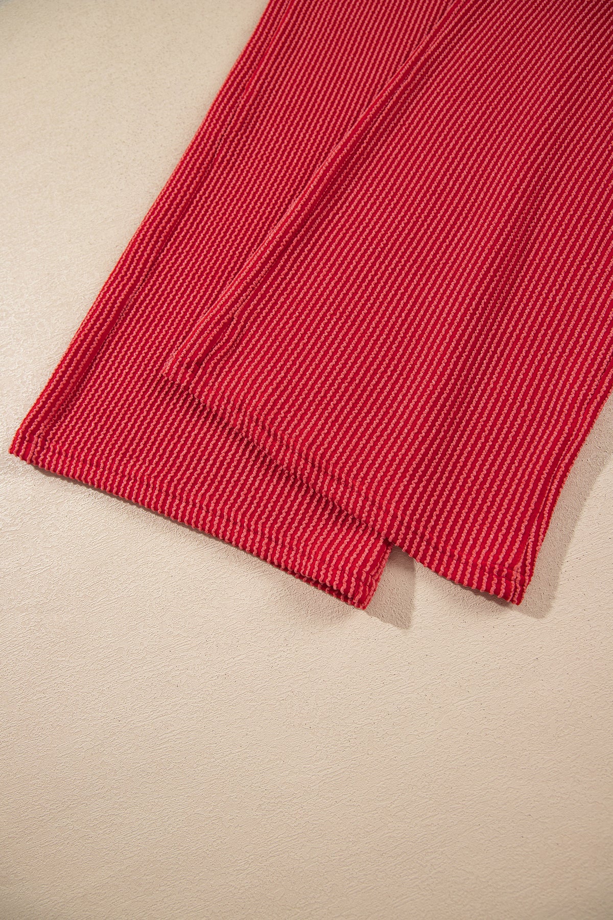 Fiery Red JOLLY Corded Long Sleeve Top and Pockets Pants Set