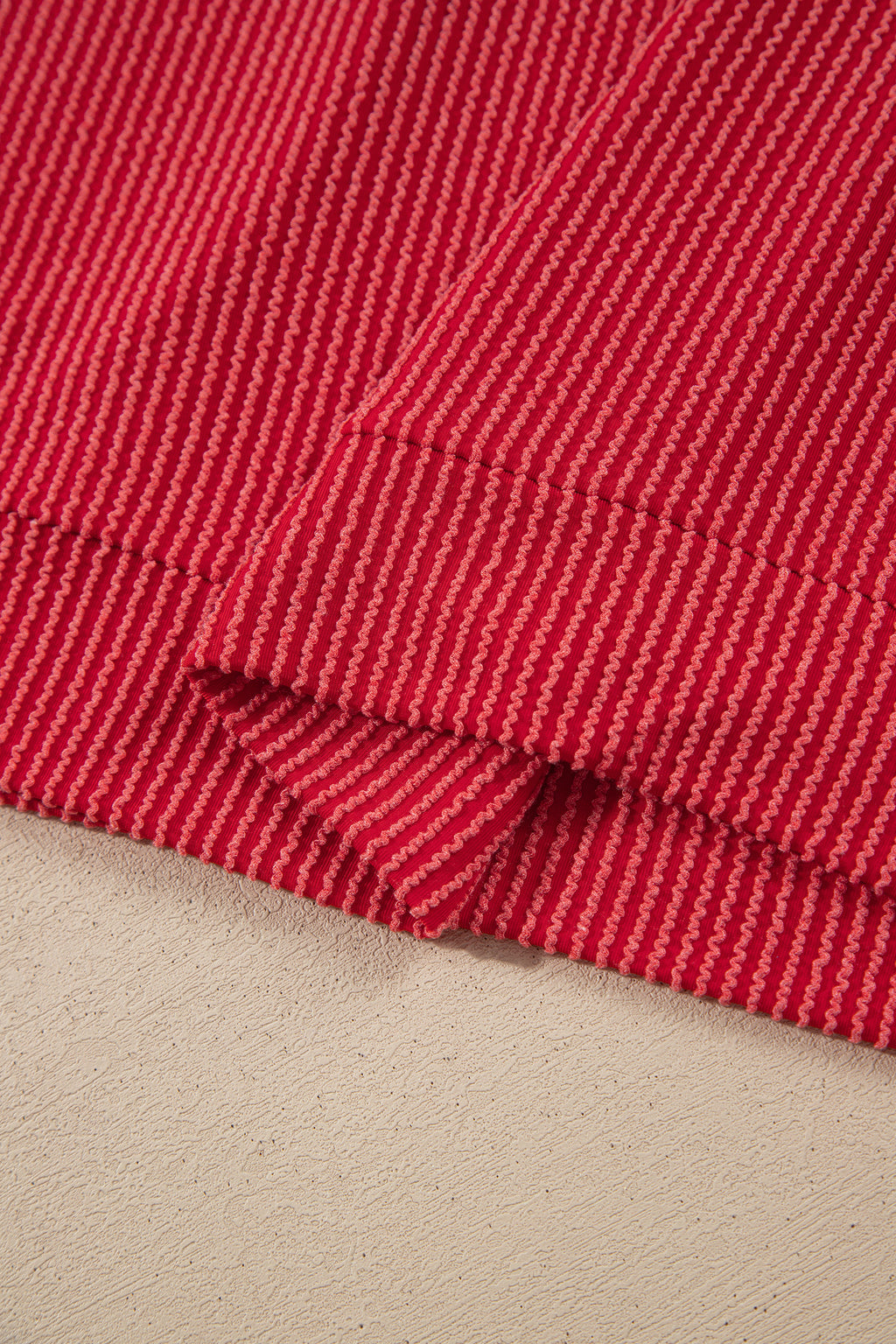 Fiery Red JOLLY Corded Long Sleeve Top and Pockets Pants Set