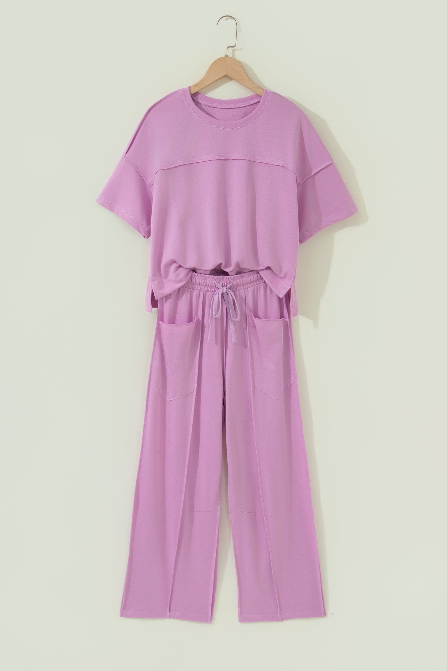 Racing Red Drop Shoulder Boxy Tee and Barrel Pants Set