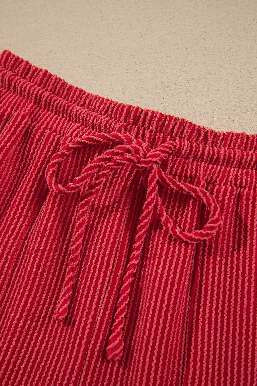 Fiery Red JOLLY Corded Long Sleeve Top and Pockets Pants Set